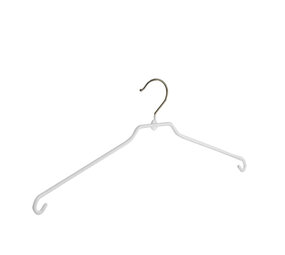 Rokhanger - Volwassenen - 8346 - 20 Stuks - metaal - Wit - Anti-slip Coating - 46 cm - Kledinghanger - Kleerhanger