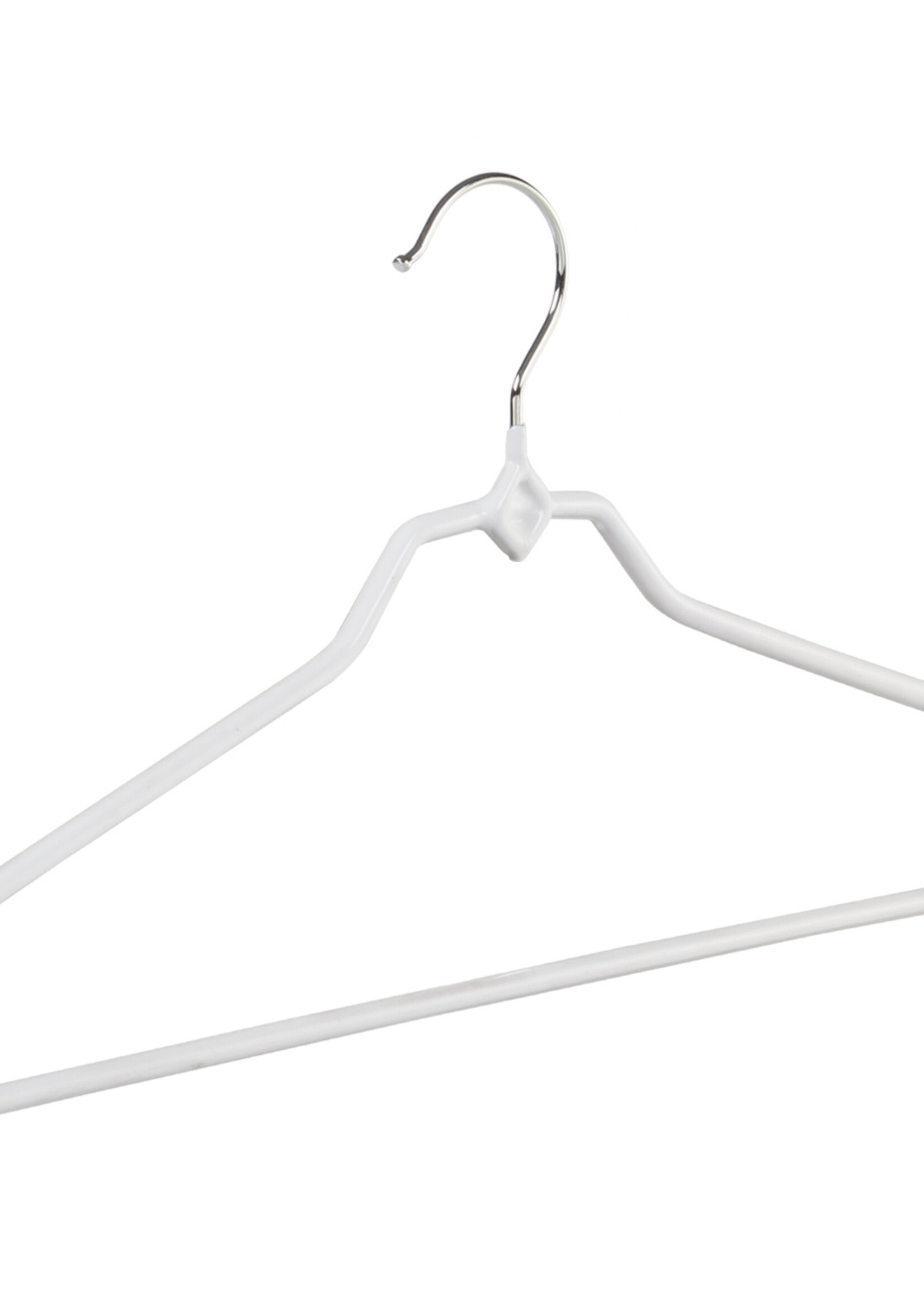 Broekhanger - Volwassenen - 8348 - 40 Stuks - metaal - Wit - Anti-slip Coating - 40 cm - Pantalonhanger - Kledinghanger - Kleerhanger