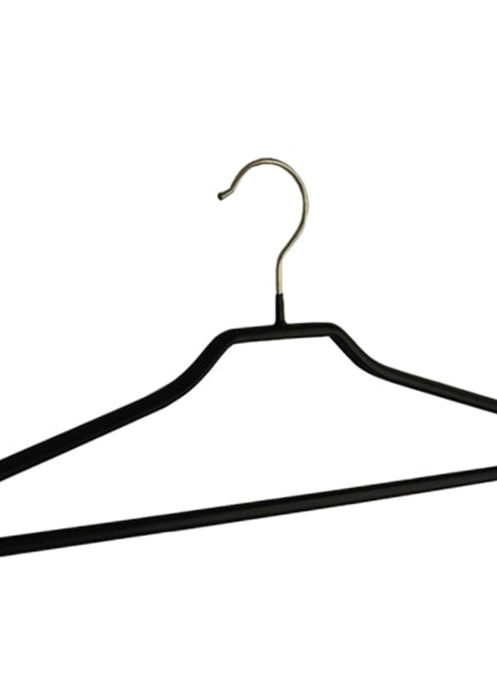 Kledinghanger - Volwassenen - 8351 - 5 Stuks - Blousehanger - Shirthanger - metaal - Zwart - Anti-slip Coating - Broeklat - 40 cm - Kleerhanger