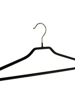 Kledinghanger - Volwassenen - 8352 - 10 Stuks - Blousehanger - Shirthanger - metaal - Zwart - Anti-slip Coating - Broeklat - 46 cm - Kleerhanger