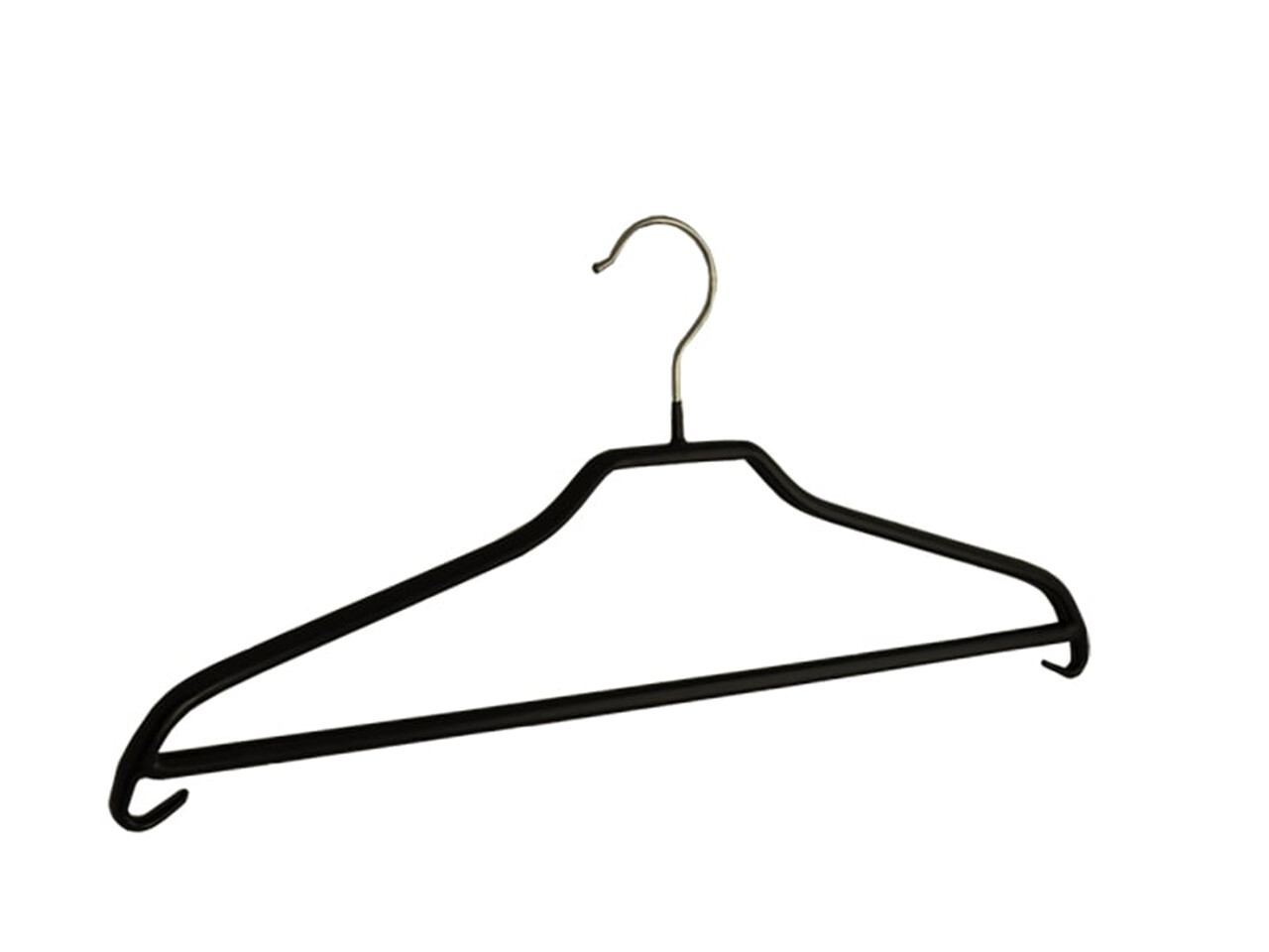 Kledinghanger - Volwassenen - 8352 - 5 Stuks - Blousehanger - Shirthanger - metaal - Zwart - Anti-slip Coating - Broeklat - 46 cm - Kleerhanger Kledinghanger - Volwassenen - 8352 - 5 Stuks - Blousehanger - Shirthanger - metaal - Zwart - Anti-slip Coating - Broeklat - 46 cm - Kleerhanger