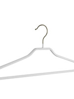 Kledinghanger - Volwassenen - 8352 - 15 Stuks - Blousehanger - Shirthanger - metaal - Wit - Anti-slip Coating - Broeklat - 46 cm - Kleerhanger