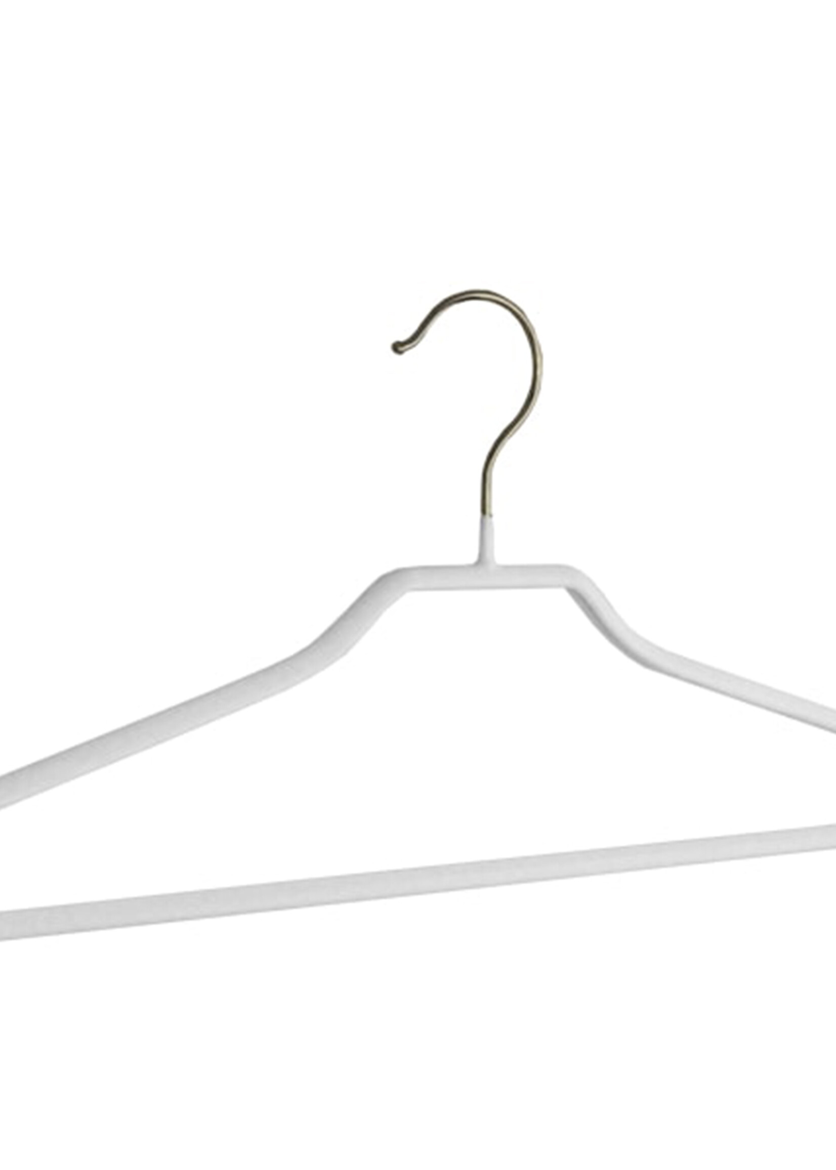 Kledinghanger - Volwassenen - 8352 - 20 Stuks - Blousehanger - Shirthanger - metaal - Wit - Anti-slip Coating - Broeklat - 46 cm - Kleerhanger