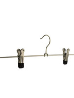 Knijperhanger - Volwassenen - 8364 - 40 Stuks - Metaal - Verchroomd - Zwart - 4 Verschuifbare Anti-slip Maxi knijpers - 40 cm - Rokhanger - Broekhanger - Pantalonhanger - Kledinghanger - Kleerhanger
