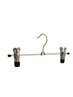 Knijperhanger - Volwassenen - 8371 - 20 Stuks - metaal - Verchroomd - Zwart - Verschuifbare Anti-slip Maxi knijpers - 30 cm - Rokhanger - Broekhanger - Pantalonhanger - Kledinghanger - Kleerhanger