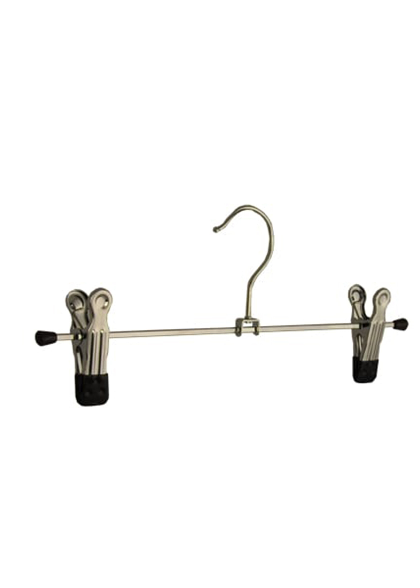 Knijperhanger - Volwassenen - 8371 - 40 Stuks - metaal - Verchroomd - Zwart - Verschuifbare Anti-slip Maxi knijpers - 30 cm - Rokhanger - Broekhanger - Pantalonhanger - Kledinghanger - Kleerhanger
