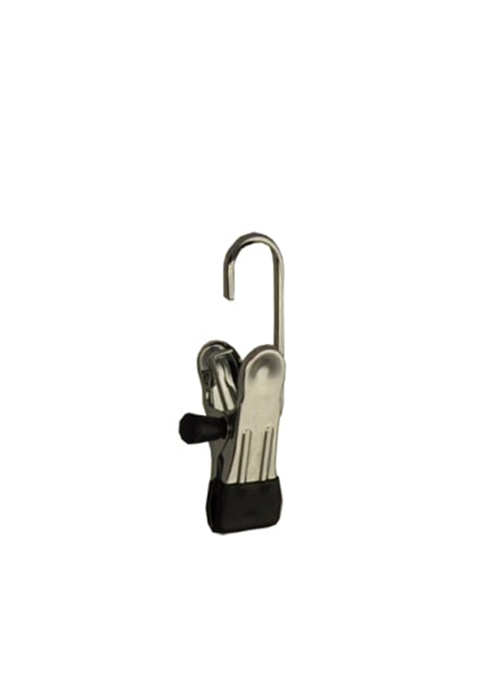 Laarzenknijper - Laarzenklem - Klemhaken - 8382 - 10 Stuks - metaal - Verchroomd - Zwart - Anti-slip Coating - 5,5 cm Klem - Kledinghanger - Kleerhanger - Knijperhanger
