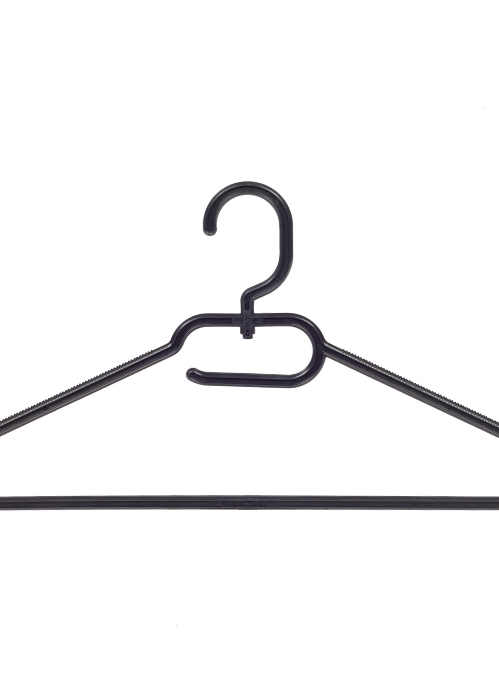 Multihanger - Volwassenen - 8445 - 10 Stuks - Kunststof - Zwart - Blousehanger - Shirthanger - 42 cm - Kledinghanger - Kleerhanger