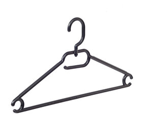 Multihanger - Volwassenen - 8445 - 20 Stuks - Kunststof - Zwart - Blousehanger - Shirthanger - 42 cm - Kledinghanger - Kleerhanger