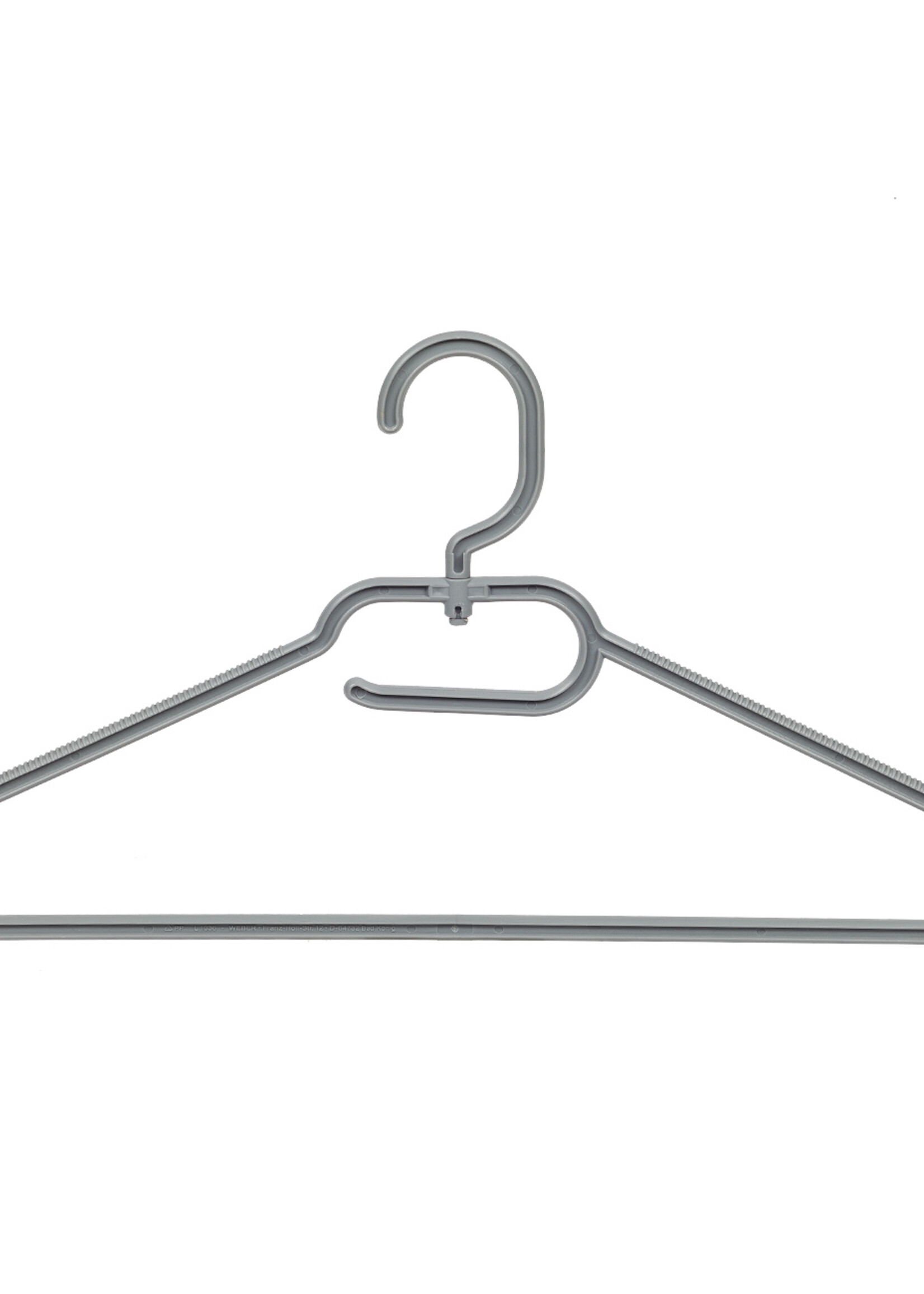 Multihanger - Volwassenen - 8445 - 20 Stuks - Kunststof - Grijs - Blousehanger - Shirthanger - 42 cm - Kledinghanger - Kleerhanger