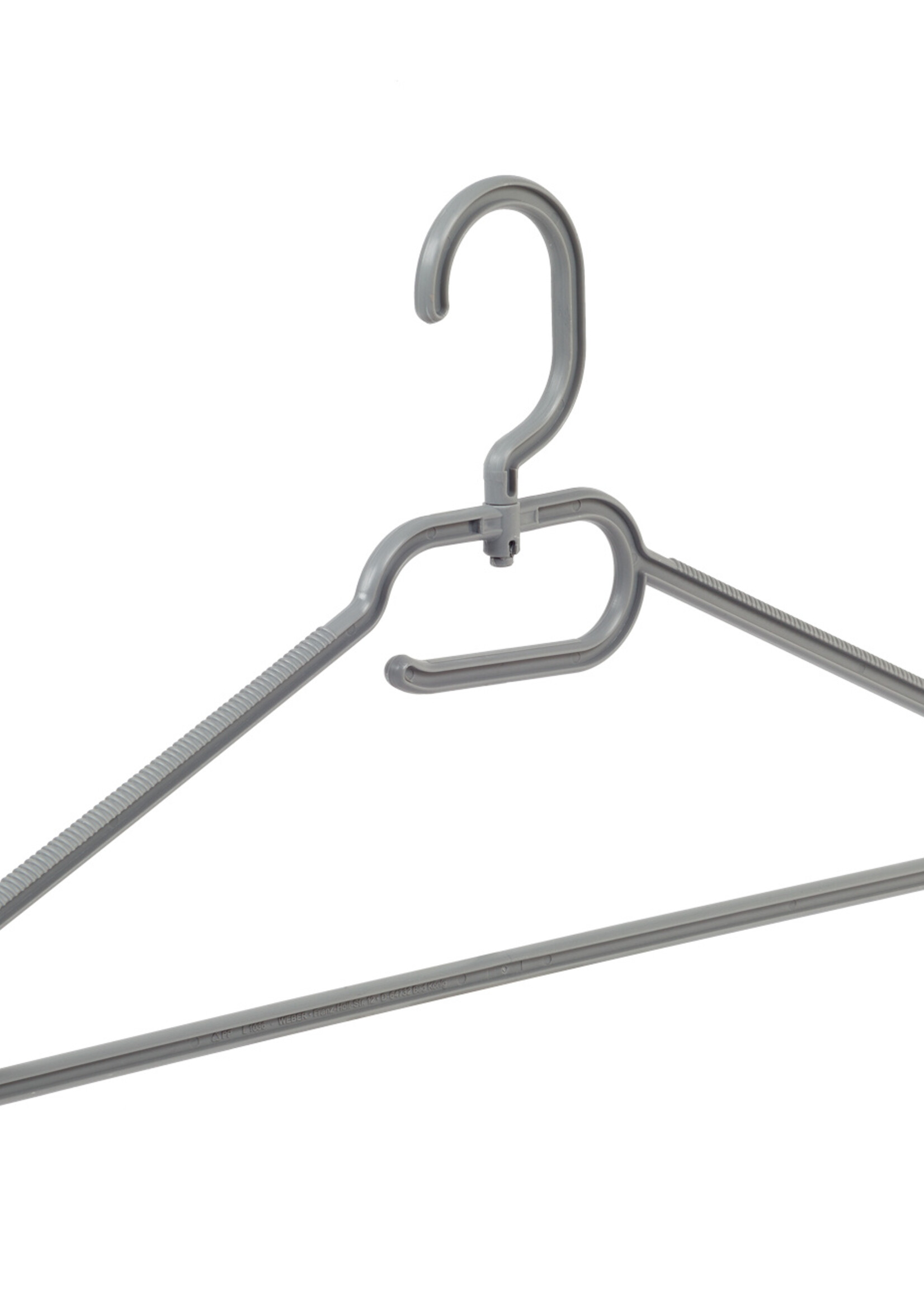 Multihanger - Volwassenen - 8445 - 30 Stuks - Kunststof - Grijs - Blousehanger - Shirthanger - 42 cm - Kledinghanger - Kleerhanger