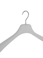 Mantelhanger - Kostuumhanger - Jassenhanger - Volwassenen - 8600 - 24 Stuks - Kunststof - Frosted - Gebogen Model - Schouderverbreding 4,5 cm - 45 cm - Kledinghanger - Kleerhanger