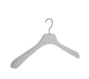 Mantelhanger - Kostuumhanger - Jassenhanger - Volwassenen - 8600 - 24 Stuks - Kunststof - Frosted - Gebogen Model - Schouderverbreding 4,5 cm - 45 cm - Kledinghanger - Kleerhanger