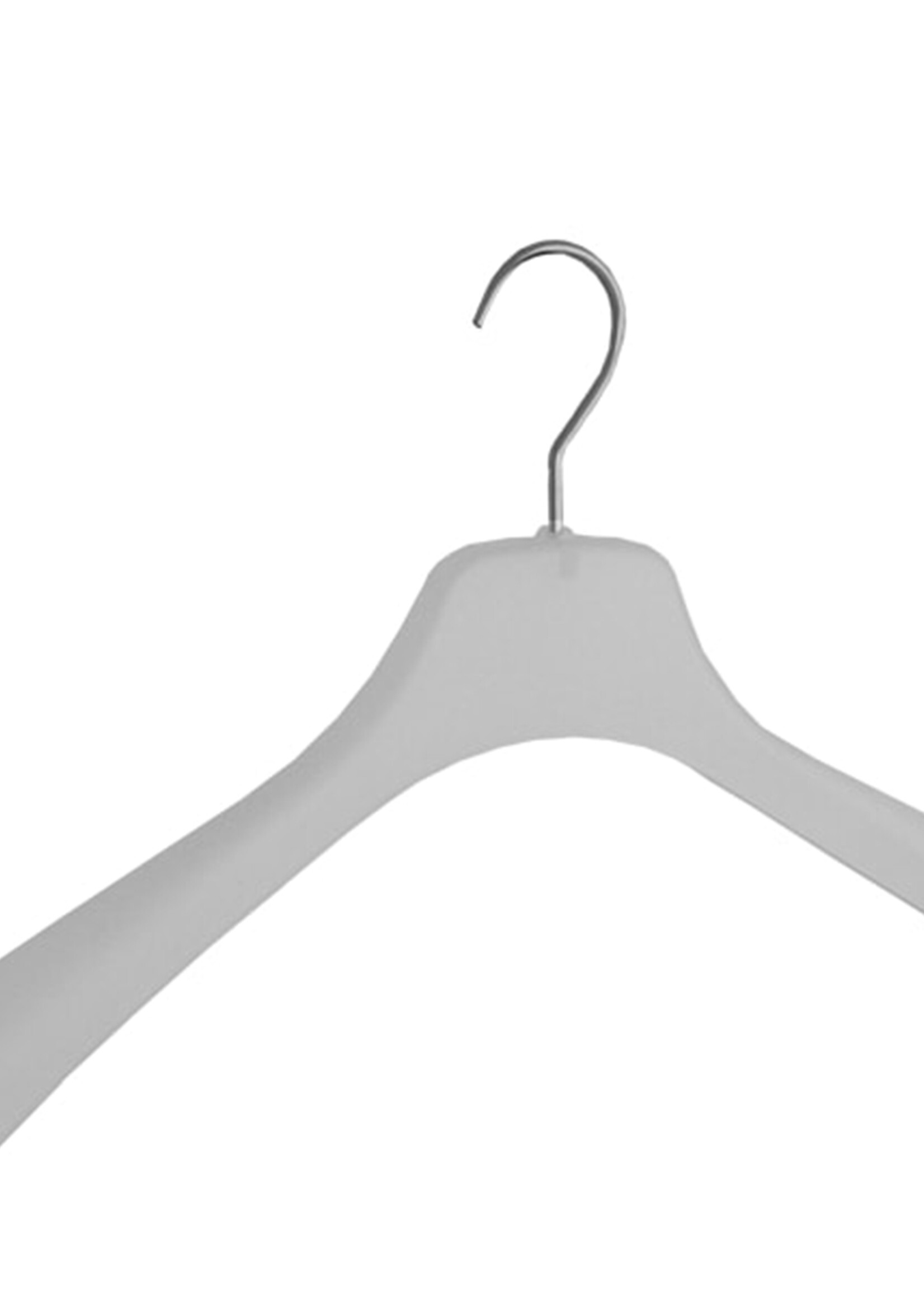 Mantelhanger - Kostuumhanger - Jassenhanger - Volwassenen - 8600 - 8 Stuks - Kunststof - Frosted - Gebogen Model - Schouderverbreding 4,5 cm - 45 cm - Kledinghanger - Kleerhanger