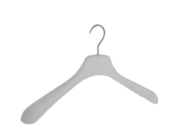 Mantelhanger - Kostuumhanger - Jassenhanger - Volwassenen - 8600 - 8 Stuks - Kunststof - Frosted - Gebogen Model - Schouderverbreding 4,5 cm - 45 cm - Kledinghanger - Kleerhanger