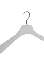 Mantelhanger - Kostuumhanger - Jassenhanger - Volwassenen - 8601 - 12 Stuks - Kunststof - Frosted - Gebogen Model - Schouderverbreding 4,5 cm - 42 cm - Kledinghanger - Kleerhanger