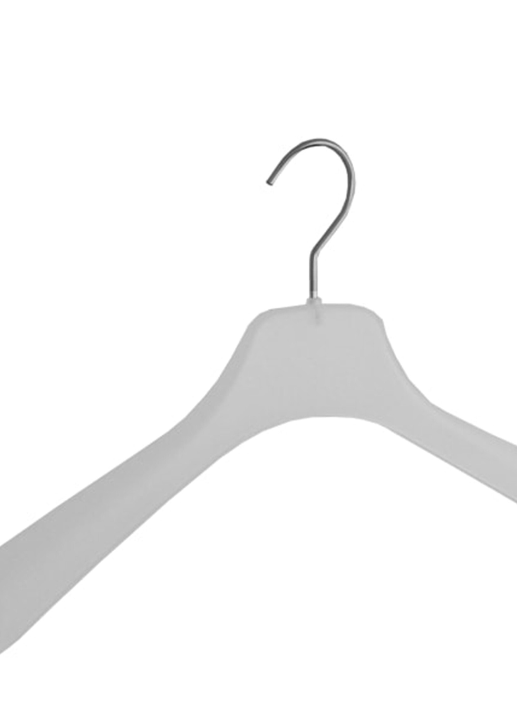 Mantelhanger - Kostuumhanger - Jassenhanger - Volwassenen - 8601 - 24 Stuks - Kunststof - Frosted - Gebogen Model - Schouderverbreding 4,5 cm - 42 cm - Kledinghanger - Kleerhanger