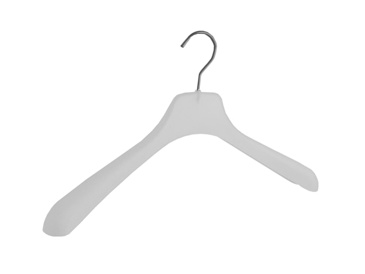 Mantelhanger - Kostuumhanger - Jassenhanger - Volwassenen - 8605 - 12 Stuks - Kunststof - Frosted - Gebogen Model - Schouderverbreding 3,5 cm - 45 cm - Kledinghanger - Kleerhanger
