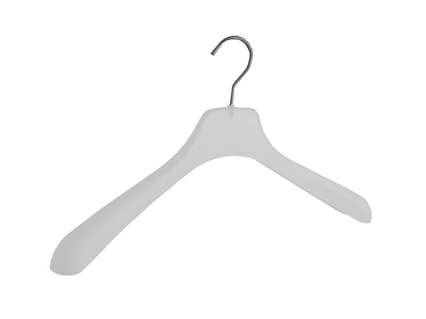 Mantelhanger - Kostuumhanger - Jassenhanger - Volwassenen - 8605 - 24 Stuks - Kunststof - Frosted - Gebogen Model - Schouderverbreding 3,5 cm - 45 cm - Kledinghanger - Kleerhanger