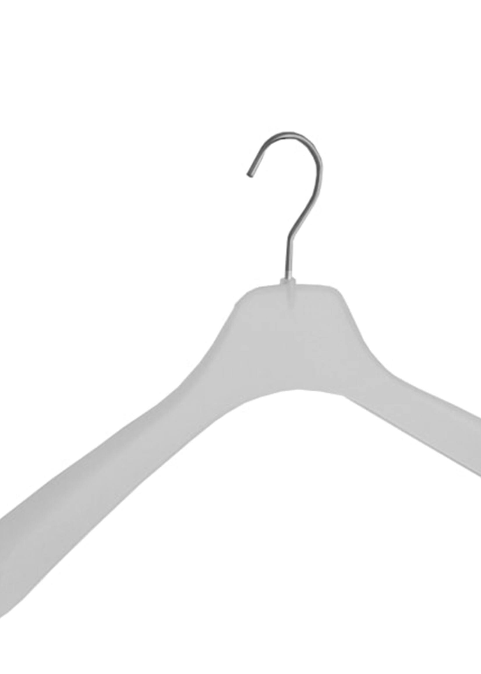 Mantelhanger - Kostuumhanger - Jassenhanger - Volwassenen - 8607 - 24 Stuks - Kunststof - Frosted - Gebogen Model - Schouderverbreding 3,5 cm - 42 cm - Kledinghanger - Kleerhanger