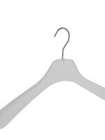 Mantelhanger - Kostuumhanger - Jassenhanger - Volwassenen - 8607 - 8 Stuks - Kunststof - Frosted - Gebogen Model - Schouderverbreding 3,5 cm - 42 cm - Kledinghanger - Kleerhanger