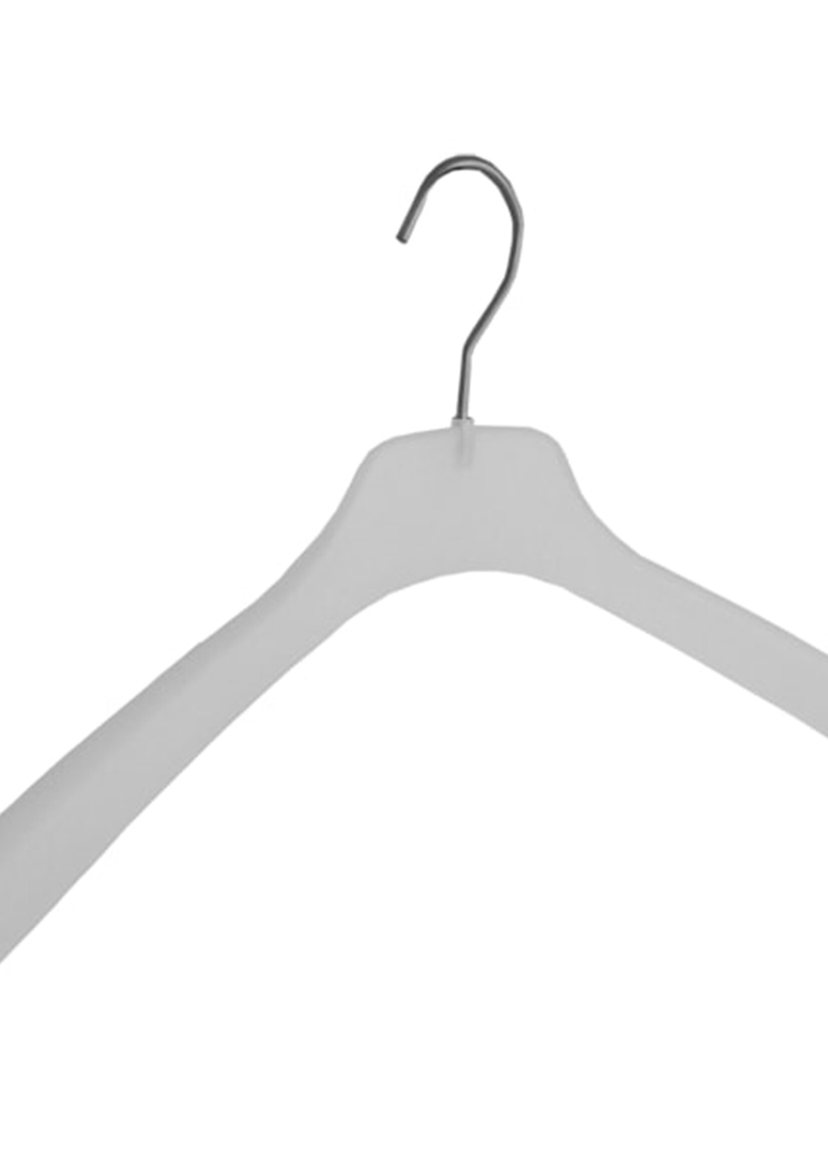 Mantelhanger - Kostuumhanger - Jassenhanger - Volwassenen - 8610 - 10 Stuks - Kunststof - Frosted - Gebogen Model - Schouderverbreding 2,5 cm - 45 cm - Kledinghanger - Kleerhanger