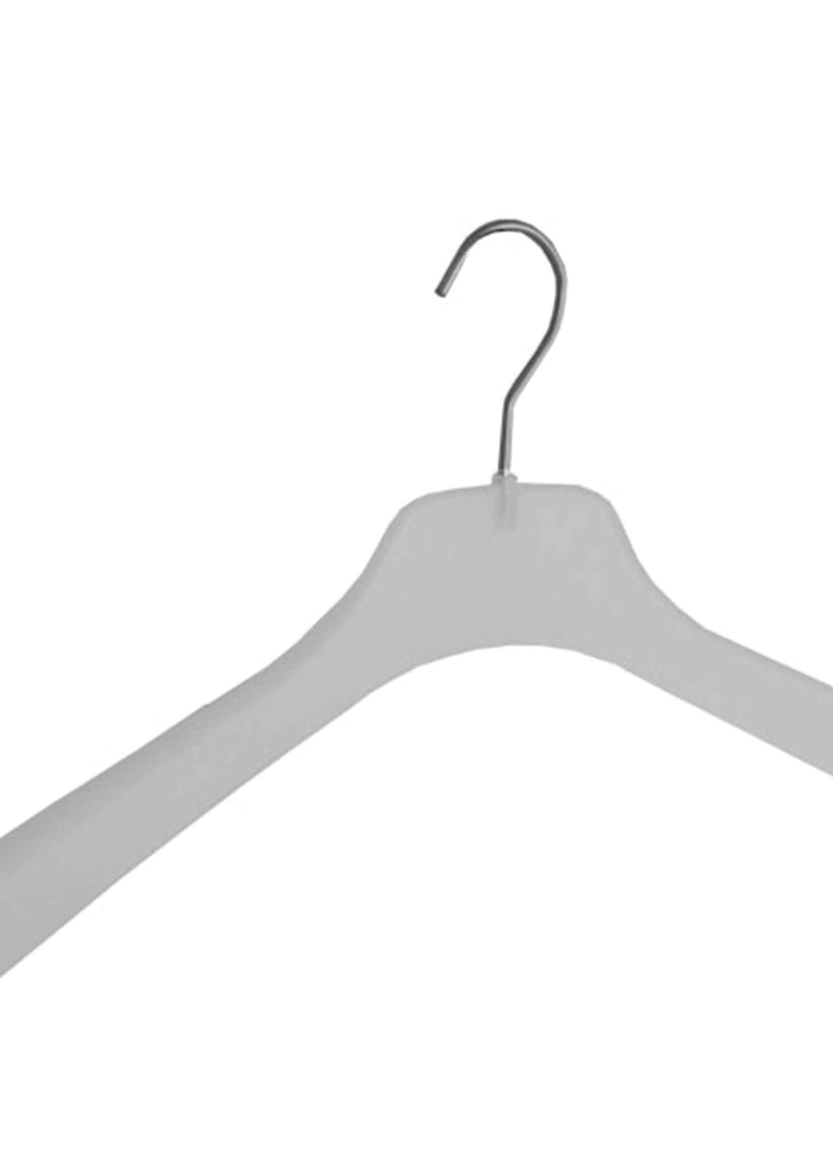 Mantelhanger - Kostuumhanger - Jassenhanger - Volwassenen - 8612 - 8 Stuks - Kunststof - Frosted - Gebogen Model - Schouderverbreding 2,5 cm - 42 cm - Kledinghanger - Kleerhanger