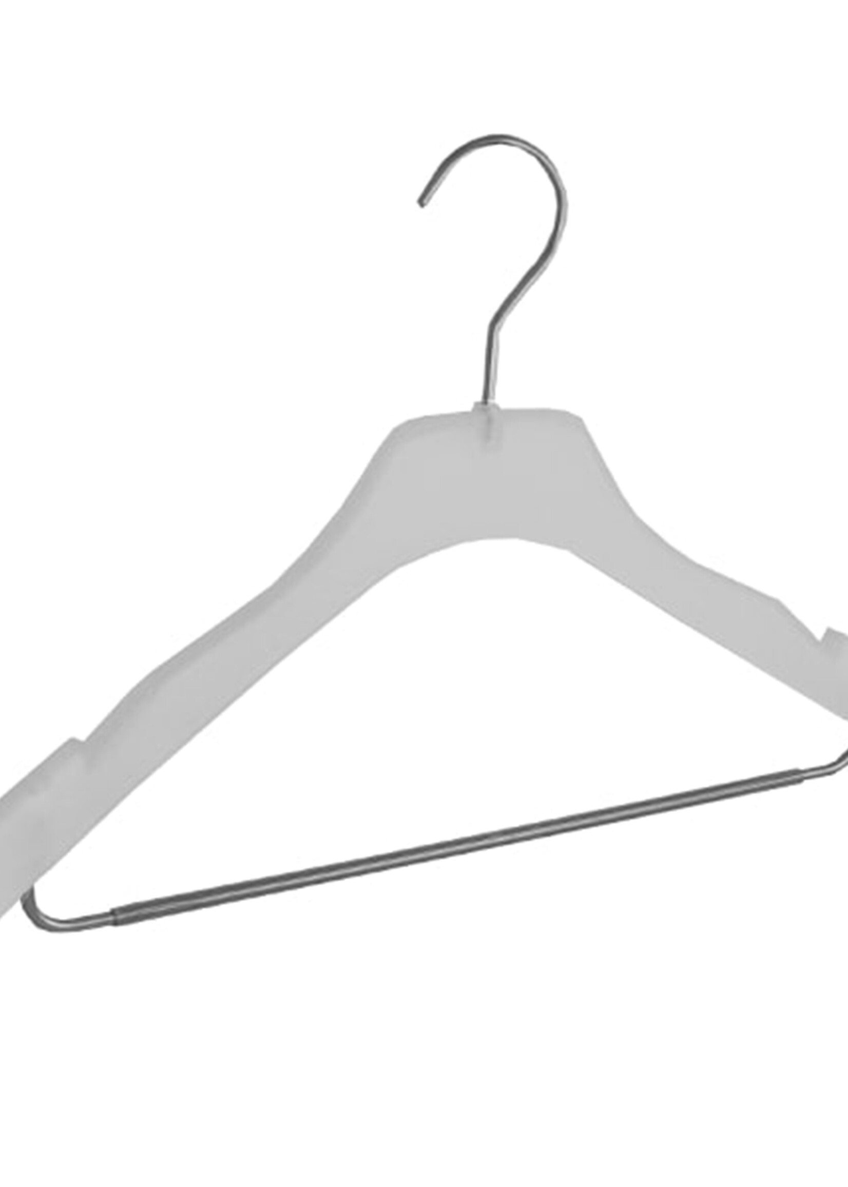 Kledinghanger - Volwassenen - 8644-9 - 30 Stuks - Blousehanger - Shirthanger - Kunststof - Frosted - Gebogen Model - 44 cm - Rokinkepingen - Anti-slip Broeklat - Kleerhanger
