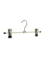 Knijperhanger - Volwassenen - 8871 - 30 Stuks - metaal - Verchroomd - Zwart - Verschuifbare Anti-slip knijpers - 30 cm - Rokhanger - Broekhanger - Pantalonhanger - Kledinghanger - Kleerhanger