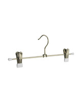 Knijperhanger - Volwassenen - 8871 - 40 Stuks - metaal - Verchroomd - Wit - Verschuifbare Anti-slip knijpers - 30 cm - Rokhanger - Broekhanger - Pantalonhanger - Kledinghanger - Kleerhanger