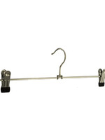 Knijperhanger - Volwassenen - 8872 - 20 Stuks - metaal - Verchroomd - Zwart - Verschuifbare Anti-slip knijpers - 40 cm - Rokhanger - Broekhanger - Pantalonhanger - Kledinghanger - Kleerhanger