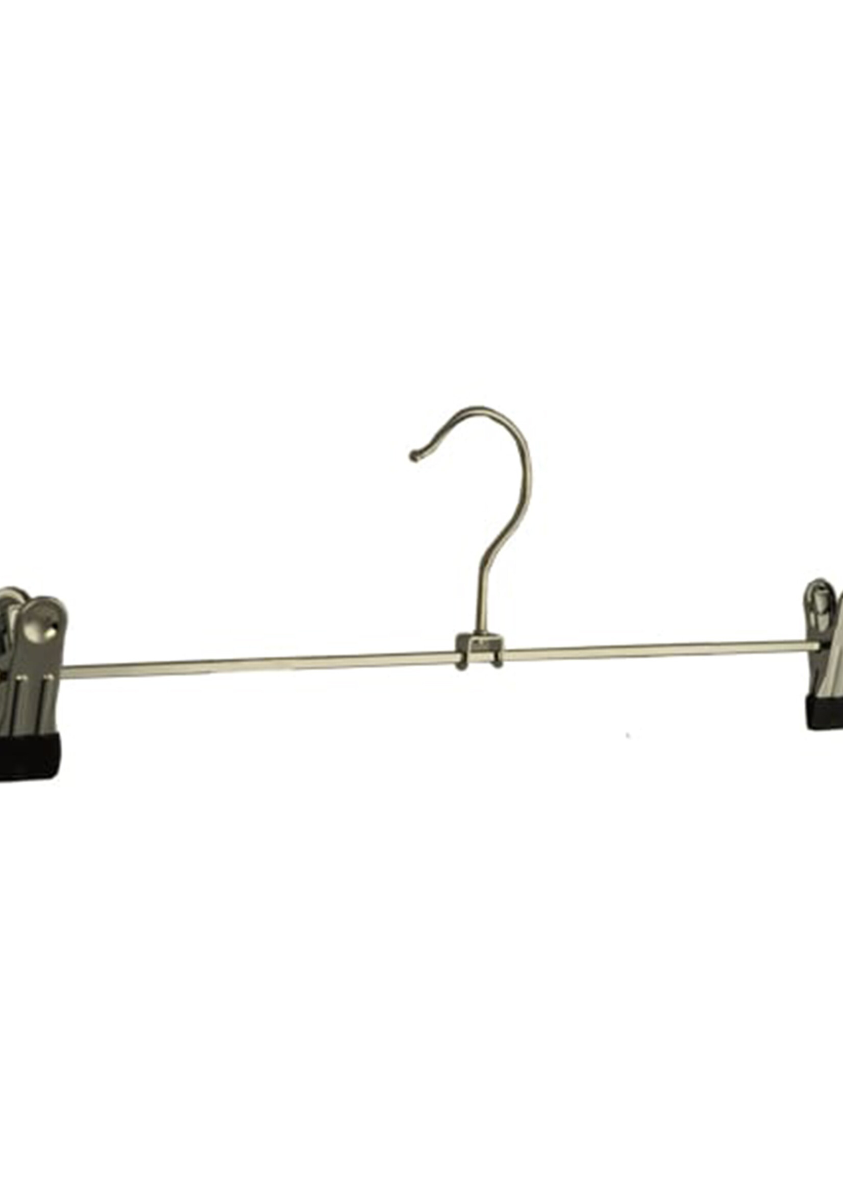 Knijperhanger - Volwassenen - 8872 - 50 Stuks - metaal - Verchroomd - Zwart - Verschuifbare Anti-slip knijpers - 40 cm - Rokhanger - Broekhanger - Pantalonhanger - Kledinghanger - Kleerhanger