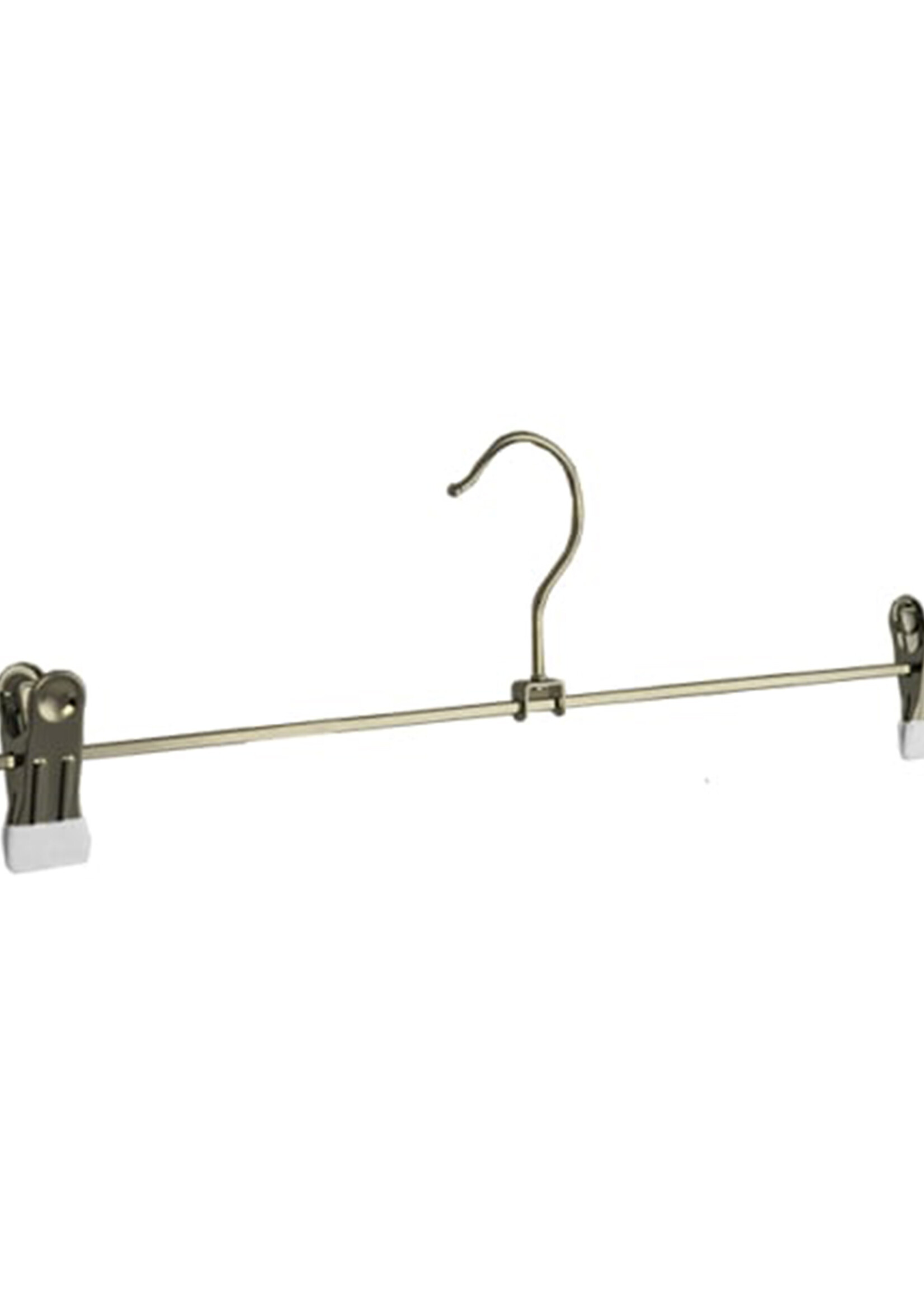 Knijperhanger - Volwassenen - 8872 - 30 Stuks - metaal - Verchroomd - Wit - Verschuifbare Anti-slip knijpers - 40 cm - Rokhanger - Broekhanger - Pantalonhanger - Kledinghanger - Kleerhanger