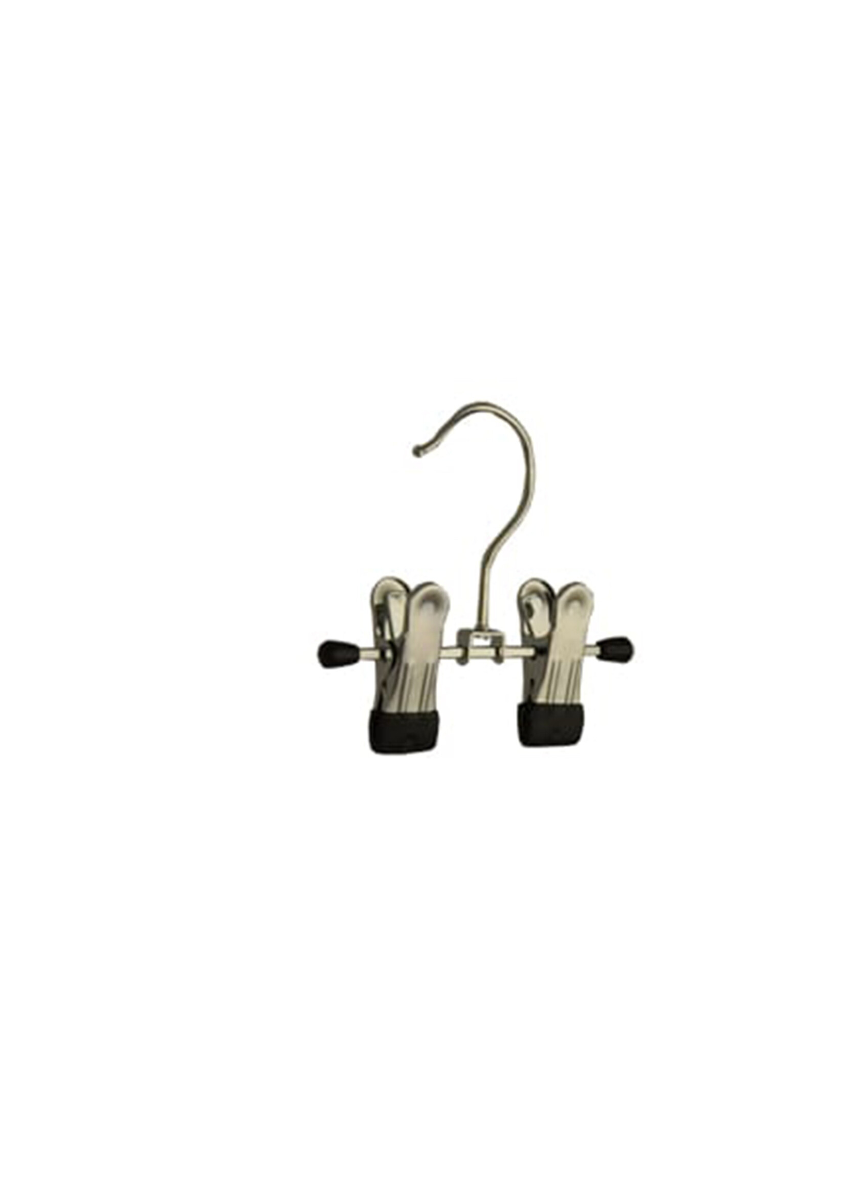 Knijperhanger - Baby - 8873 - 30 Stuks - metaal - Verchroomd - Zwart - Verschuifbare Anti-slip knijpers - 12 cm - Rokhanger - Broekhanger - Pantalonhanger - Babybügel - Kledinghanger - Kleerhanger