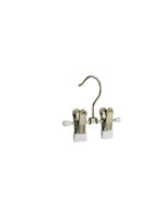 Knijperhanger - Baby - 8873 - 40 Stuks - metaal - Verchroomd - Wit - Verschuifbare Anti-slip knijpers - 12 cm - Rokhanger - Broekhanger - Pantalonhanger - Babyhanger - Kledinghanger - Kleerhanger
