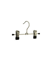 Knijperhanger - Kinderen - 8877 - 30 Stuks - metaal - Verchroomd - Zwart - Verschuifbare Anti-slip knijpers - 20 cm - Rokhanger - Broekhanger - Pantalonhanger - Kinderhanger - Kledinghanger - Kleerhanger