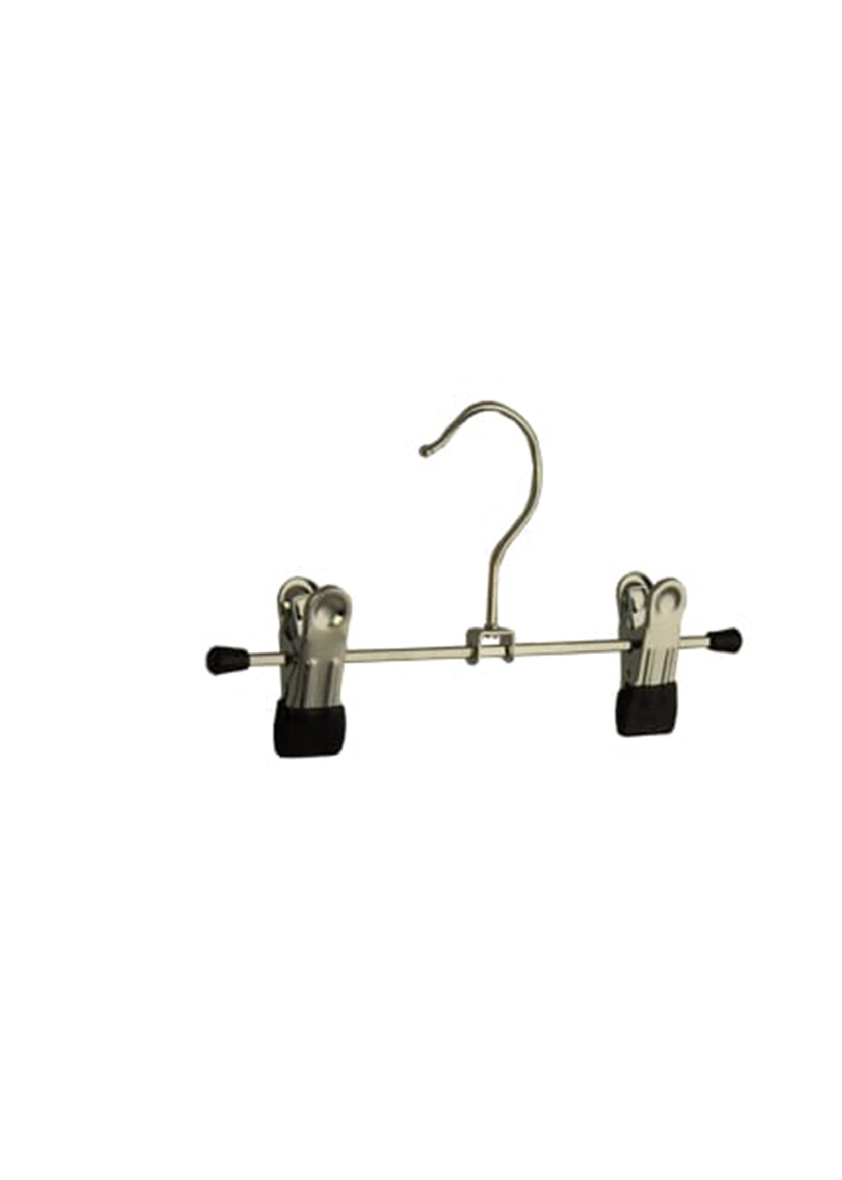 Knijperhanger - Kinderen - 8877 - 50 Stuks - metaal - Verchroomd - Zwart - Verschuifbare Anti-slip knijpers - 20 cm - Rokhanger - Broekhanger - Pantalonhanger - Kinderhanger - Kledinghanger - Kleerhanger