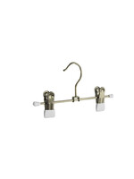 Knijperhanger - Kinderen - 8877 - 40 Stuks - metaal - Verchroomd - Wit - Verschuifbare Anti-slip knijpers - 20 cm - Rokhanger - Broekhanger - Pantalonhanger - Kinderhanger - Kledinghanger - Kleerhanger