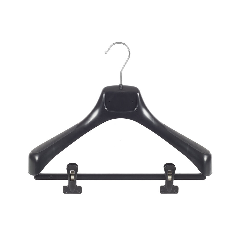 Mantelhanger - Kostuumhanger - Jassenhanger - Volwassenen - ETR40 - 10 Stuks - Kunststof - Zwart - Gebogen Model - Schouderverbreding 7,4 cm - Anti-slip Knijpers - 40 cm - Kledinghanger - Kleerhanger - ETR-Serie Mantelhanger - Kostuumhanger - Jassenhanger - Volwassenen - ETR40 - 10 Stuks - Kunststof - Zwart - Gebogen Model - Schouderverbreding 7,4 cm - Anti-slip Knijpers - 40 cm - Kledinghanger - Kleerhanger - ETR-Serie