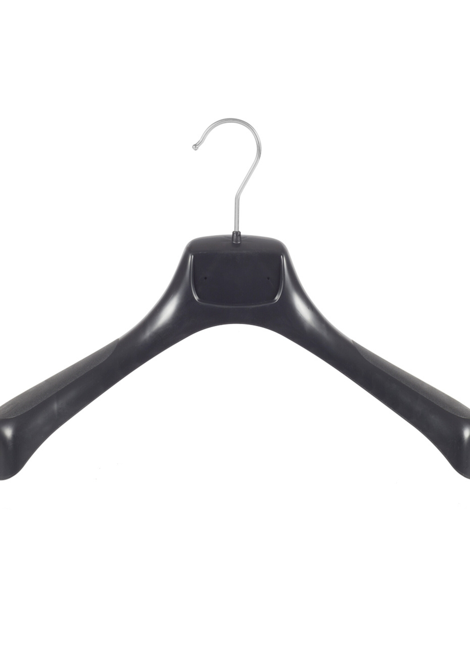 Mantelhanger - Kostuumhanger - Jassenhanger - Volwassenen - ETR40 - 40 Stuks - Kunststof - Zwart - Gebogen Model - Schouderverbreding 7,4 cm - 40 cm - Kledinghanger - Kleerhanger - ETR-Serie