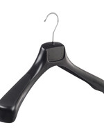 Mantelhanger - Kostuumhanger - Jassenhanger - Volwassenen - ETR43 - 20 Stuks - Kunststof - Zwart - Gebogen Model - Schouderverbreding 7,4 cm - 43 cm - Kledinghanger - Kleerhanger - ETR-Serie
