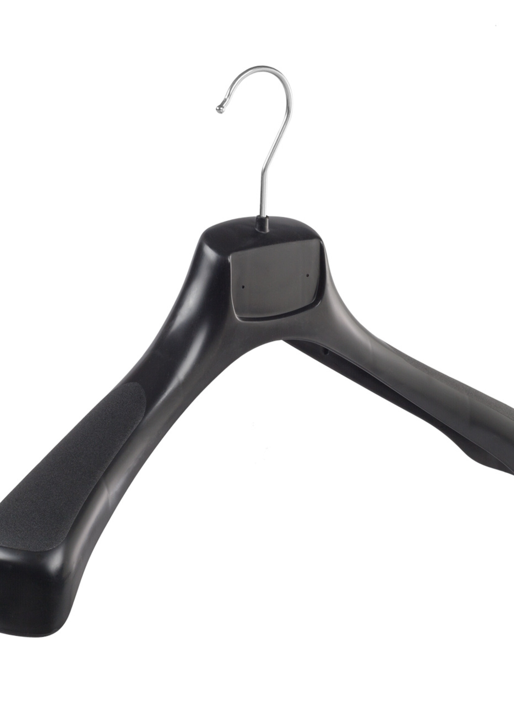 Mantelhanger - Kostuumhanger - Jassenhanger - Volwassenen - ETR43 - 30 Stuks - Kunststof - Zwart - Gebogen Model - Schouderverbreding 7,4 cm - 43 cm - Kledinghanger - Kleerhanger - ETR-Serie