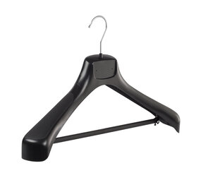 Mantelhanger - Kostuumhanger - Jassenhanger - Volwassenen - ETR46 - 30 Stuks - Kunststof - Zwart - Gebogen Model - Schouderverbreding 7,4 cm - Broeklat - 46 cm - Kledinghanger - Kleerhanger - ETR-Serie
