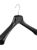 Mantelhanger - Kostuumhanger - Jassenhanger - Volwassenen - ETR46 - 20 Stuks - Kunststof - Zwart - Gebogen Model - Schouderverbreding 7,4 cm - 46 cm - Kledinghanger - Kleerhanger - ETR-Serie