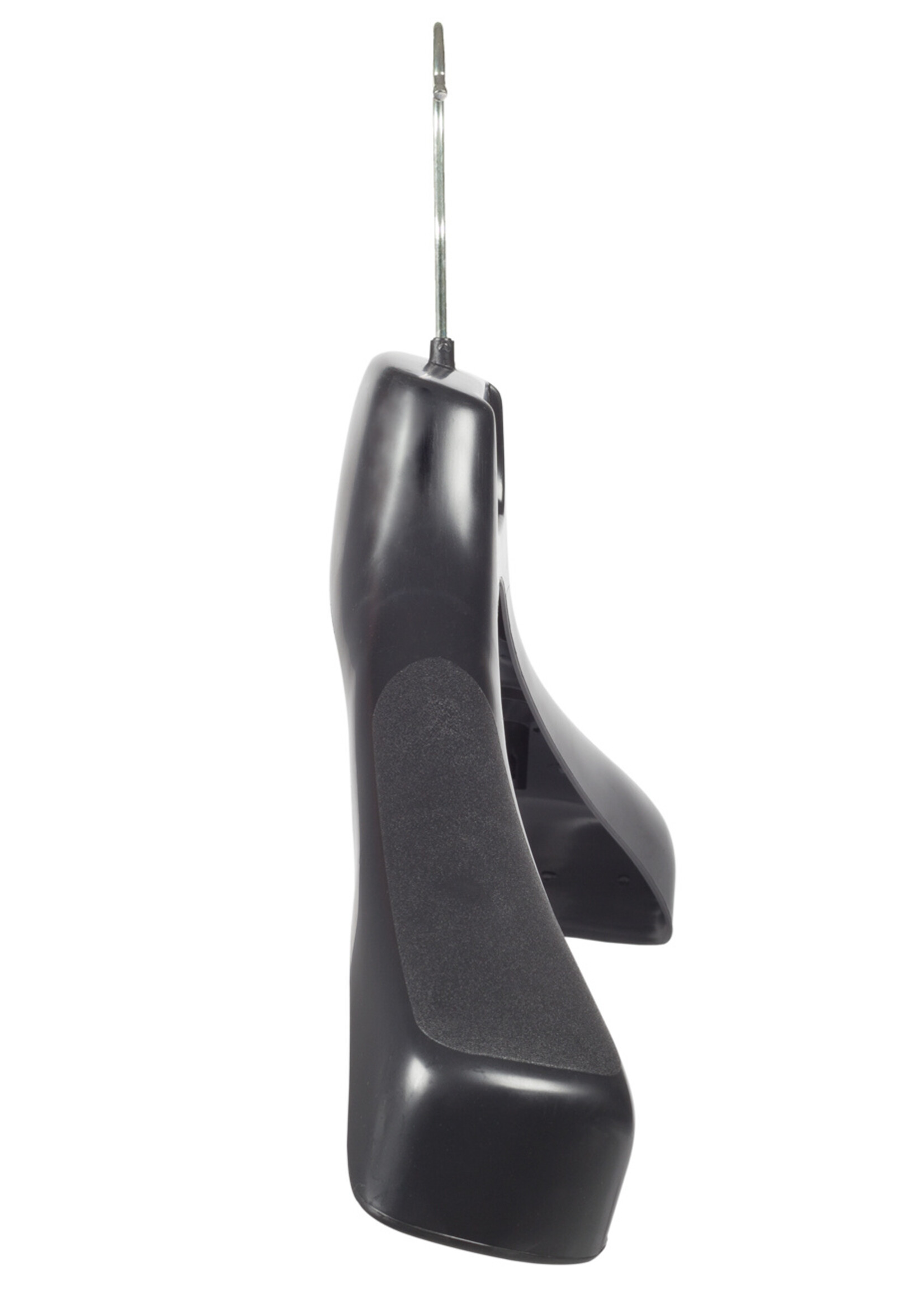 Mantelhanger - Kostuumhanger - Jassenhanger - Volwassenen - ETR49 - 10 Stuks - Kunststof - Zwart - Gebogen Model - Schouderverbreding 7,4 cm - Anti-slip Knijpers - 49 cm - Kledinghanger - Kleerhanger - ETR-Serie