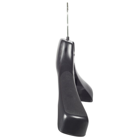 Mantelhanger - Kostuumhanger - Jassenhanger - Volwassenen - ETR49 - 20 Stuks - Kunststof - Zwart - Gebogen Model - Schouderverbreding 7,4 cm - 49 cm - Kledinghanger - Kleerhanger - ETR-Serie