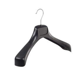 Mantelhanger - Kostuumhanger - Jassenhanger - Volwassenen - ETR49 - 30 Stuks - Kunststof - Zwart - Gebogen Model - Schouderverbreding 7,4 cm - 49 cm - Kledinghanger - Kleerhanger - ETR-Serie