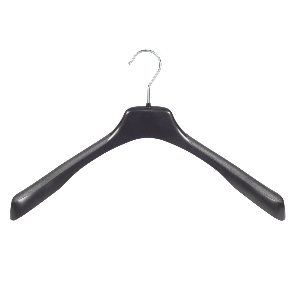 Mantelhanger - Kostuumhanger - Jassenhanger - Volwassenen - EU38 - 20 Stuks - Kunststof - Zwart - Schouderverbreding 4 cm - 38 cm - Kledinghanger - Kleerhanger - EU-Serie