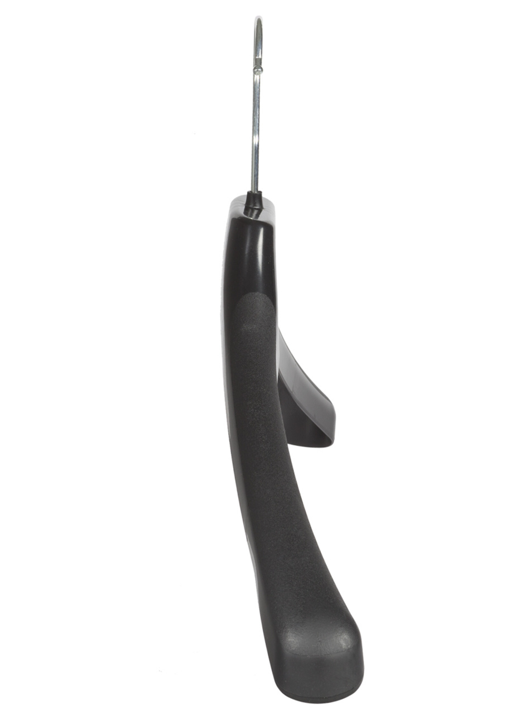 Mantelhanger - Kostuumhanger - Jassenhanger - Volwassenen - EU50 - 10 Stuks - Kunststof - Zwart - Schouderverbreding 4 cm - Anti-slip Broeklat - 50 cm - Kledinghanger - Kleerhanger - EU-Serie