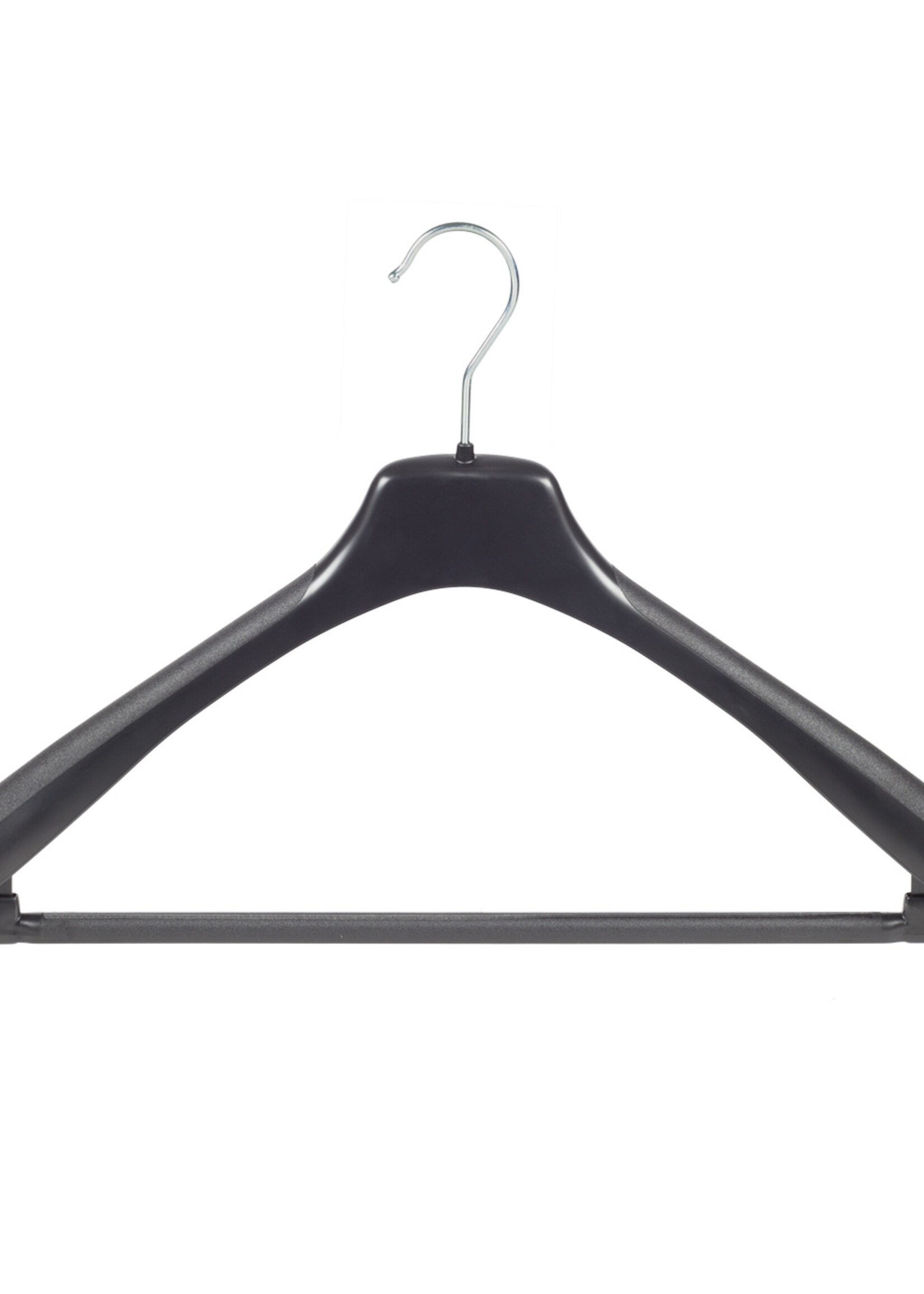 Mantelhanger - Kostuumhanger - Jassenhanger - Volwassenen - EU50 - 40 Stuks - Kunststof - Zwart - Schouderverbreding 4 cm - Anti-slip Broeklat - 50 cm - Kledinghanger - Kleerhanger - EU-Serie